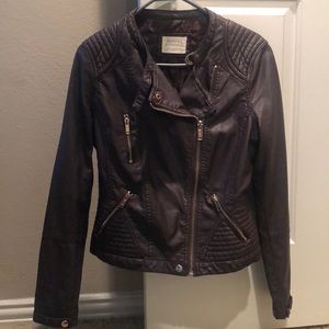 Bershka faux leather moto jacket